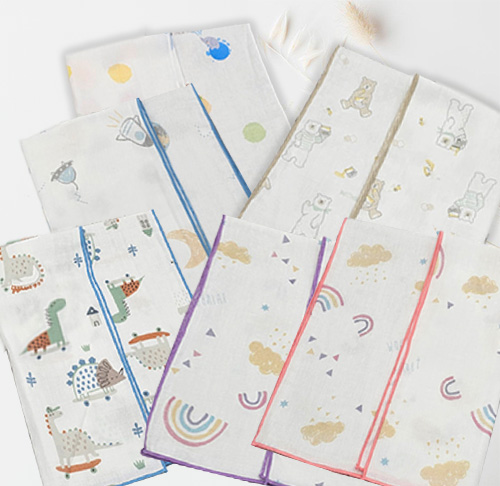 【雙層紗-印花紗布澡巾】 