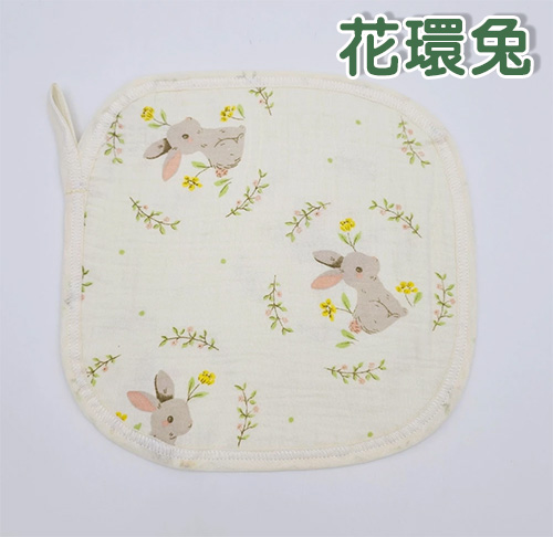 純棉4層紗 附掛勾擦手巾 幼兒園手帕
